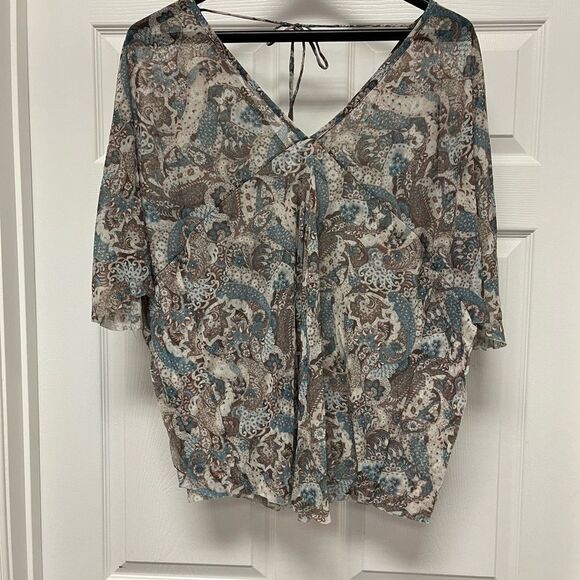 Water Water Everywhere Teal & Brown Mesh Nylon Swim Coverup O/S - Picture 1 of 5